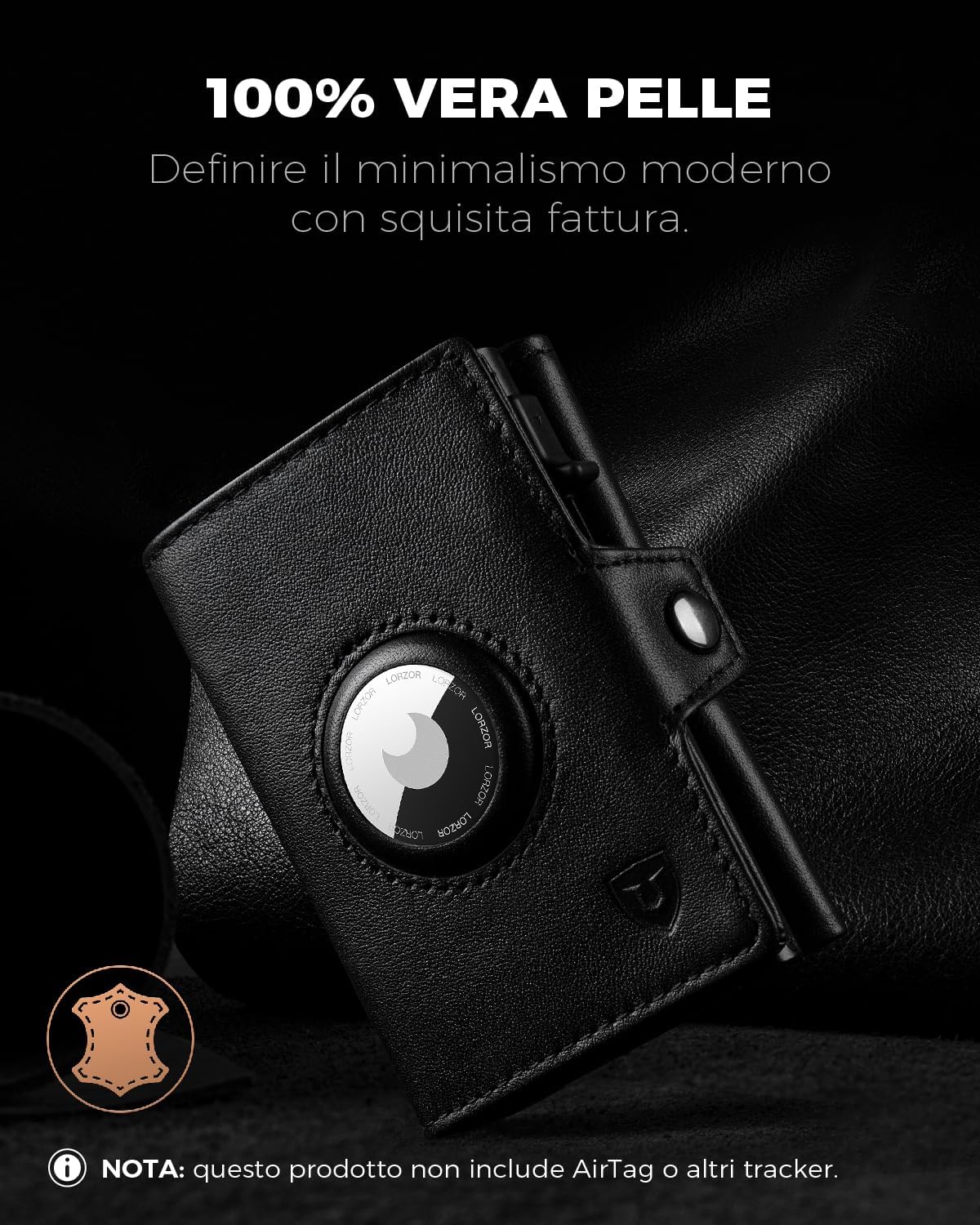 Detalle 2 de LORZOR Portafoglio Airtag Slim 9,6 x 6,5 cm