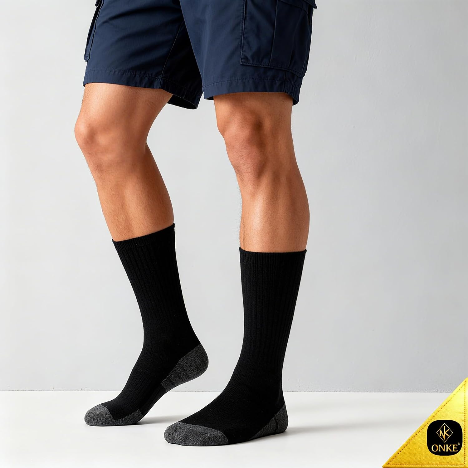 Detalle de ONKE Extra Heavy Full-Foot Terry Cushion Work & Training Socks (Men’s Steel Toe-Compatible, Sizes 9-15)