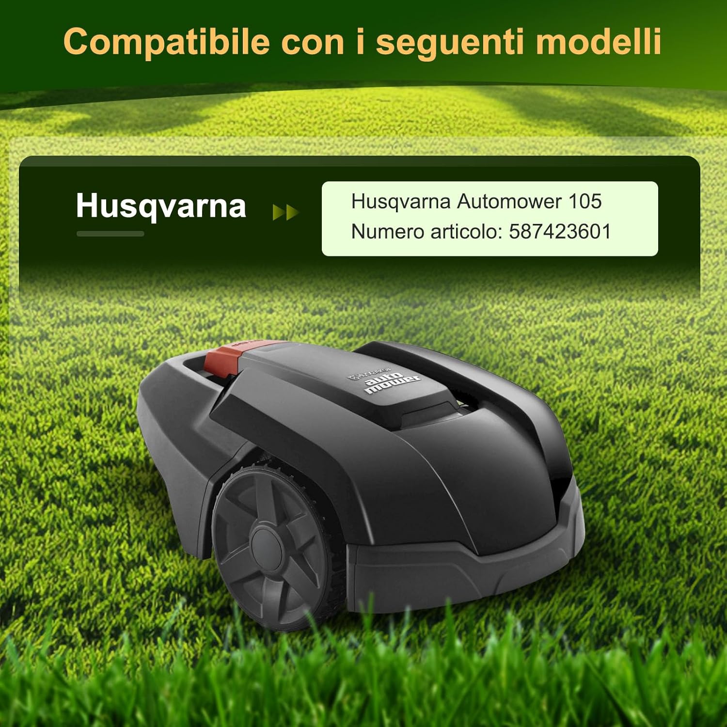 Detalle de FourShow Taglio più Efficiente: Piastra Lama + 6 Lame di Ricambio per Husqvarna Automower 105 (587423601)