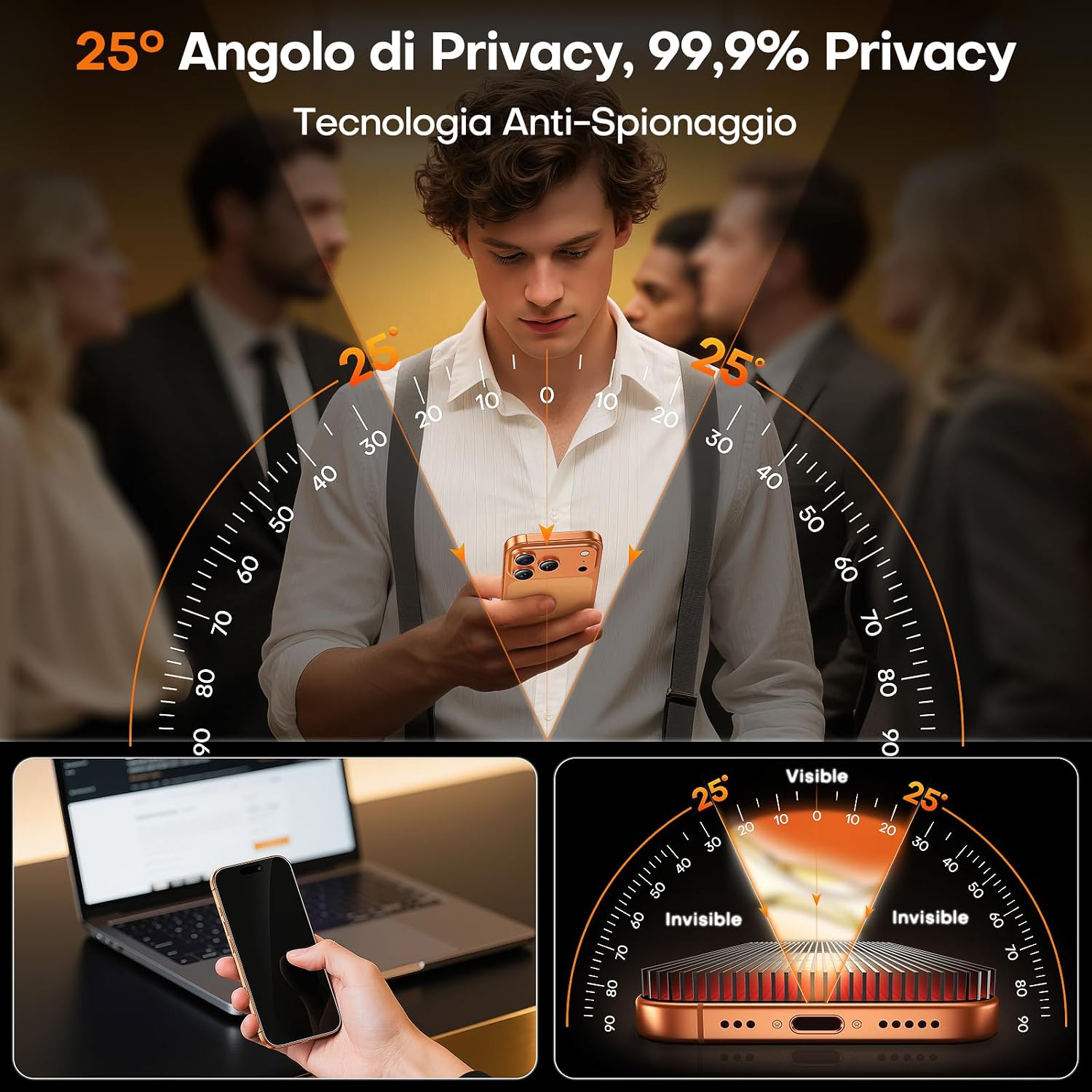 Detalle 2 de TOCOL iPhone 17 Pro Max Privacy 25°