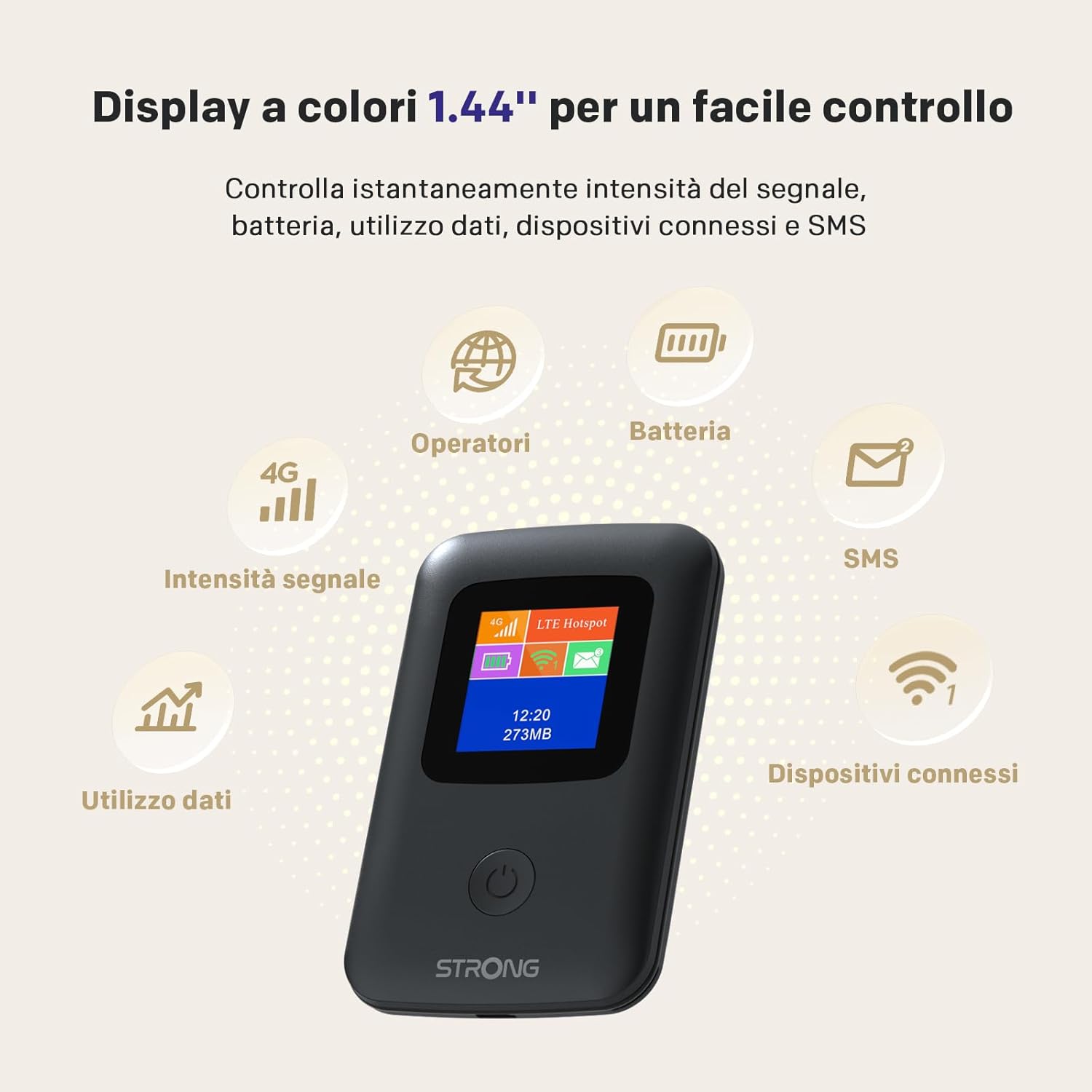 Thumbnail 4 de STRONG 4G AIRSPOT 220: WiFi tascabile 4G LTE con SIM e Power Bank integrato