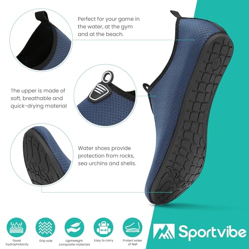 Thumbnail 4 de Sportvibe Water Shoes for Beach, Surf and Water Activities – Blue, UK 10.5 / EU 45
