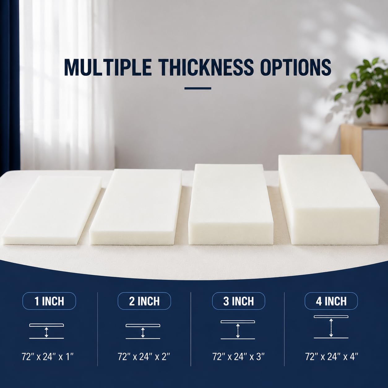 Thumbnail 6 de Welacer CUF01US Upholstery Foam Pad, 1 x 24 x 72 in, 125N / 33 ILD