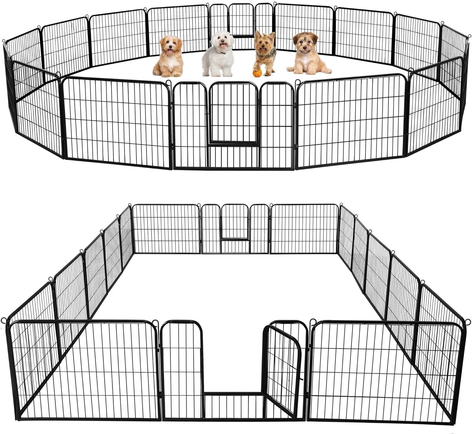 Thumbnail 6 de Yaheetech Recinto per Cani Grande 8 Pannelli 80 x 100 cm – Recinzione pieghevole in ferro, per interni ed esterni