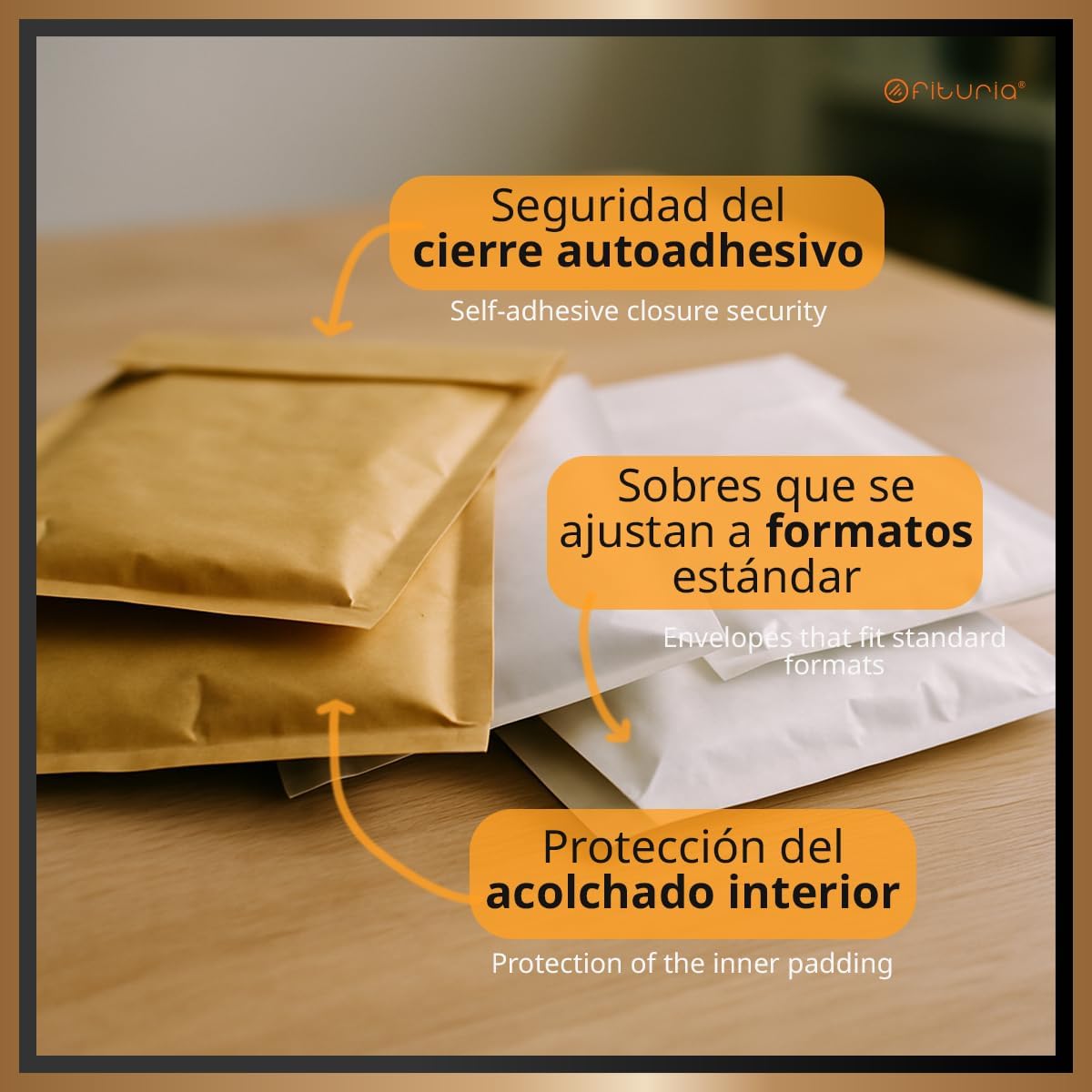 Thumbnail 6 de OFITURIA EasyPack S vadderade kuvert, 3 storlekar i kraftpapper, 12-pack