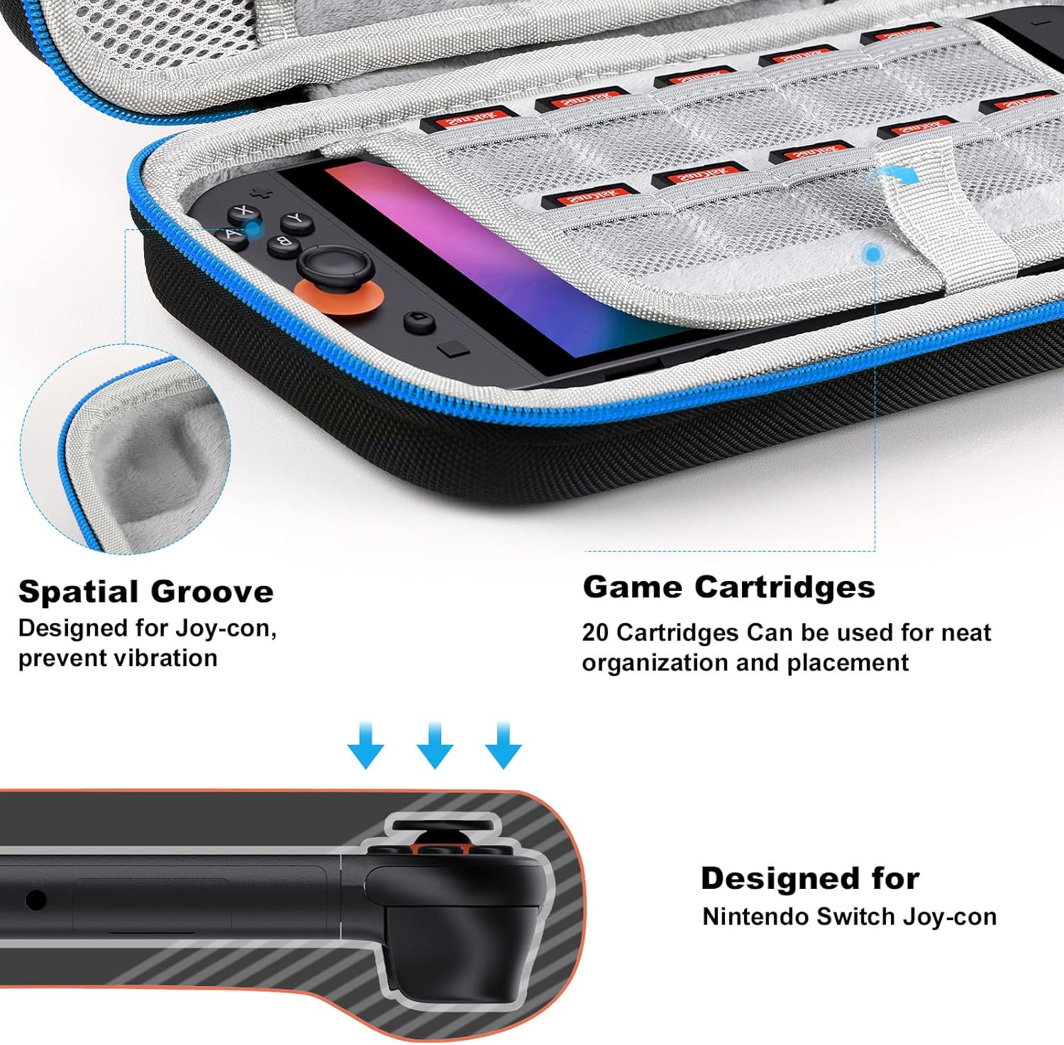 Thumbnail 2 de Lmcpa Funda Nintendo Switch 2 2025 con 20 Cartuchos, Azul