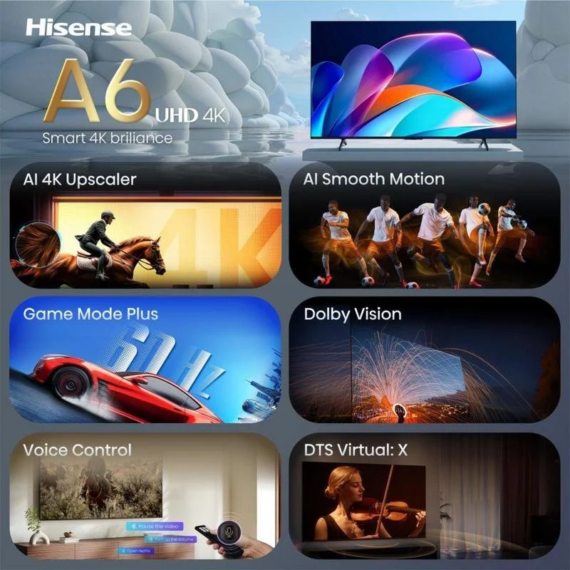Detalle 2 de Hisense 50A6S: TV QLED 50" 4K con VIDAA, HDR10 y Dolby Vision