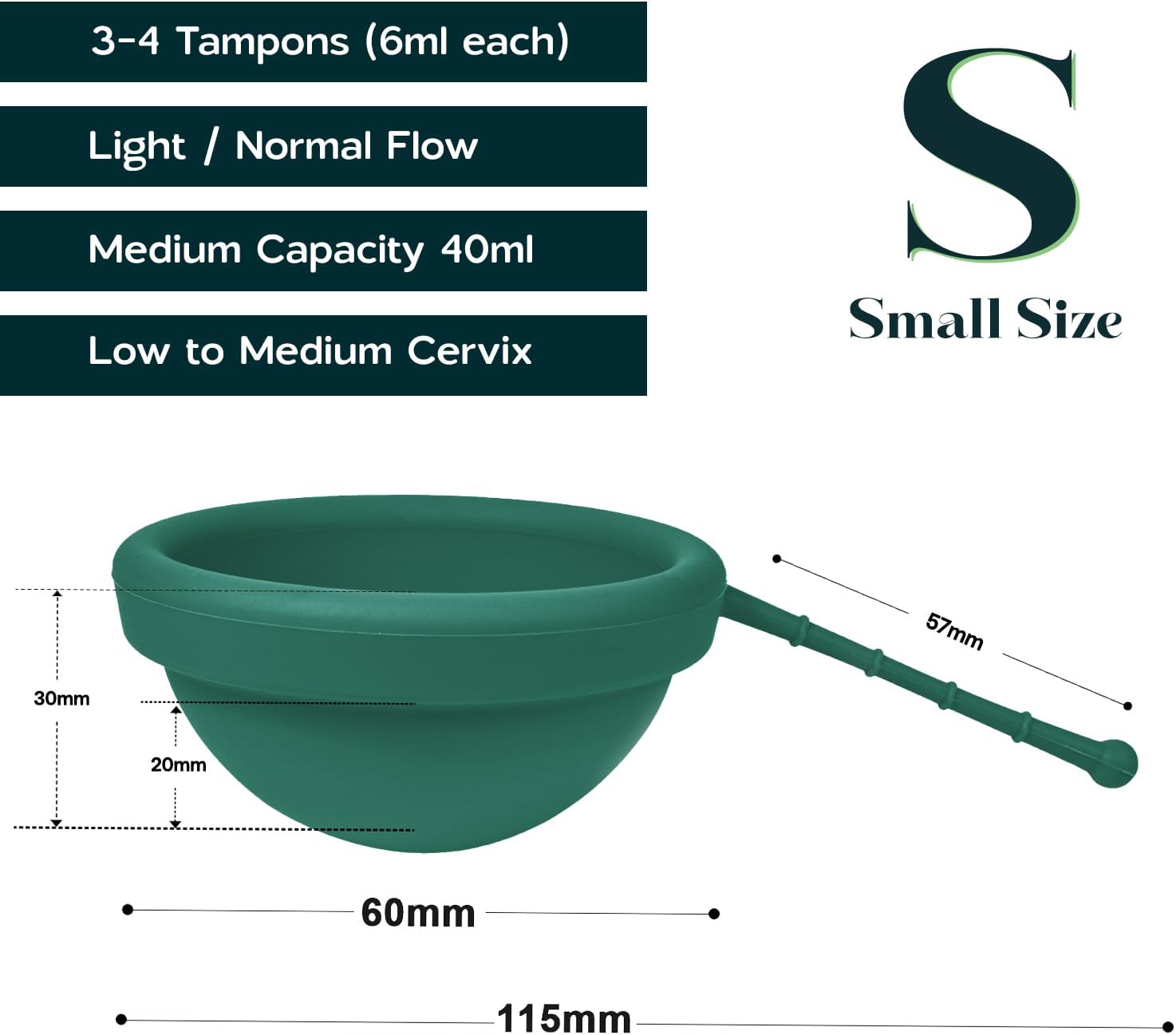 Thumbnail 2 de SHORDY Reusable Menstrual Disc (Small) with Storage Bag in Medical-Grade Silicone (Green)