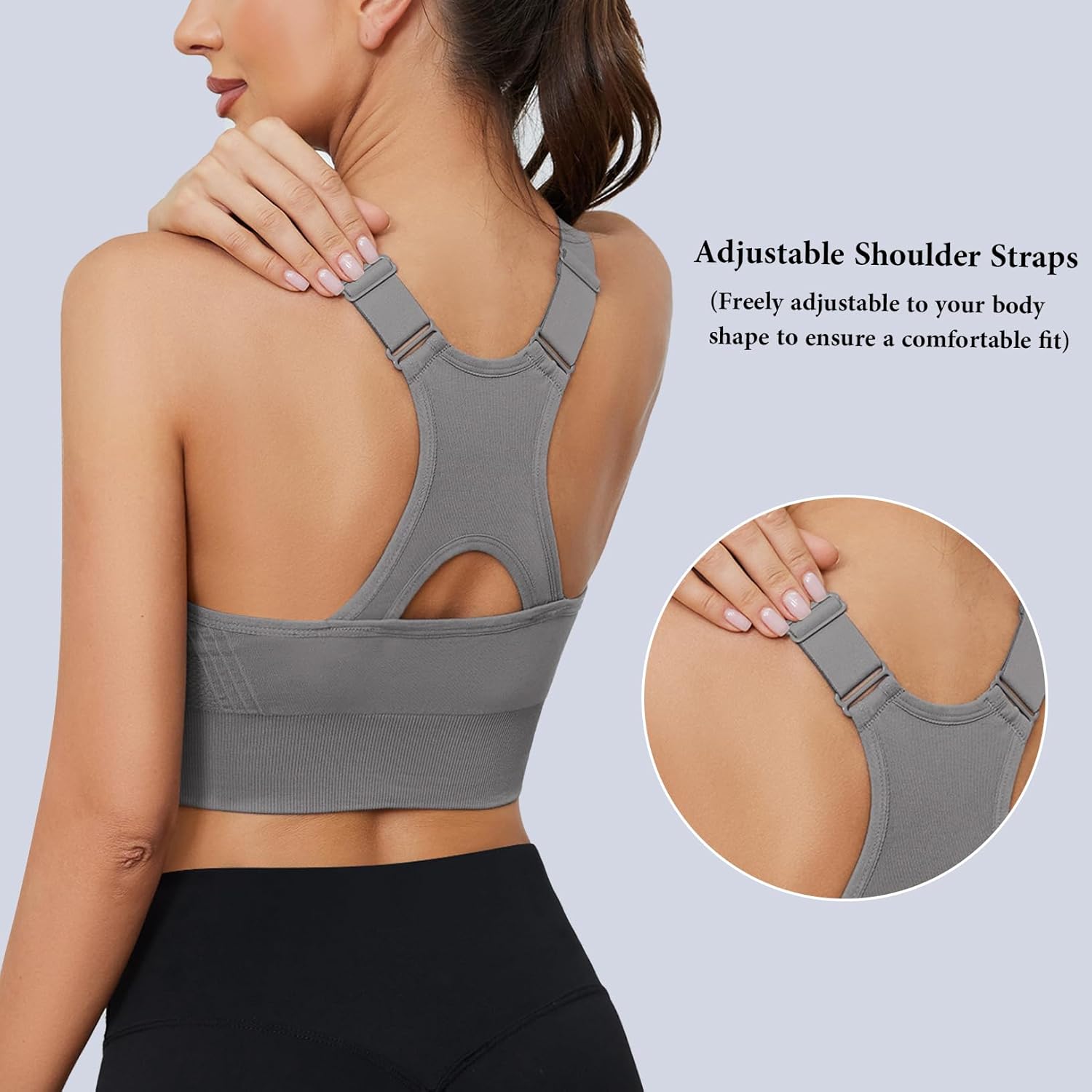 Thumbnail 3 de Litherday Brassière Sport Femme sans Armature avec coussinets amovibles – confort et liberté pour yoga, course et fitness
