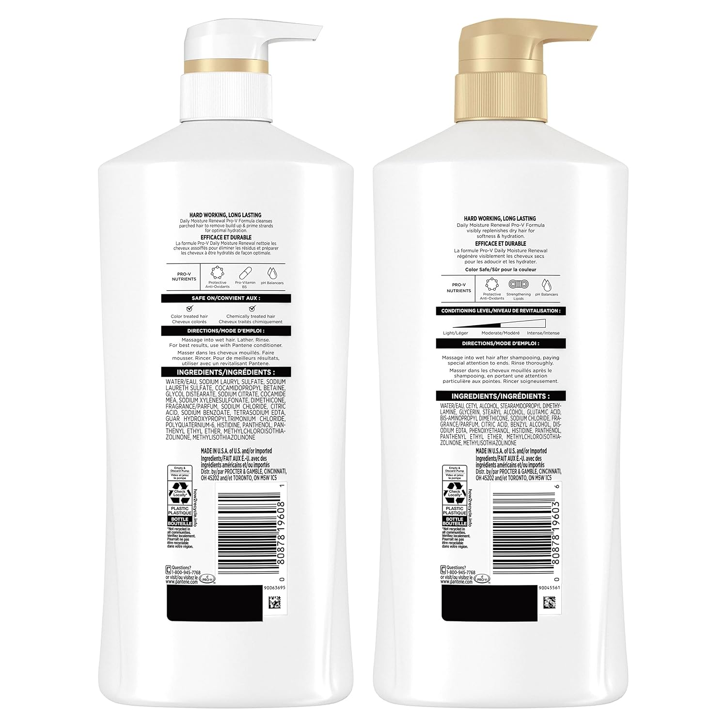 Detalle 2 de Pantene Shampoo & Conditioner, 72-Hour Hydration ⚡