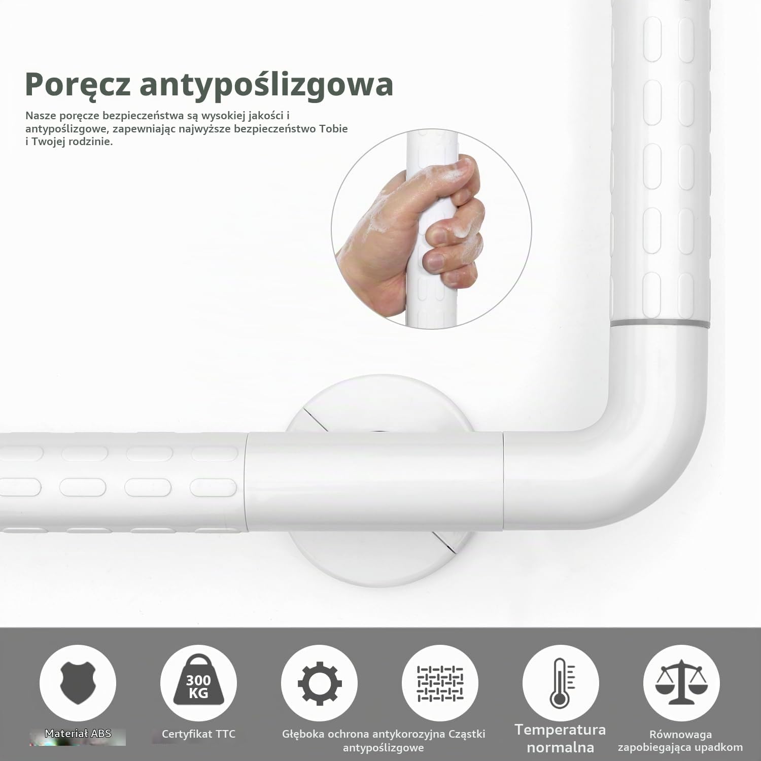 Thumbnail 2 de HooJtny HooJtny-Handle – antypoślizgowa poręcz łazienkowa 60 × 40 cm