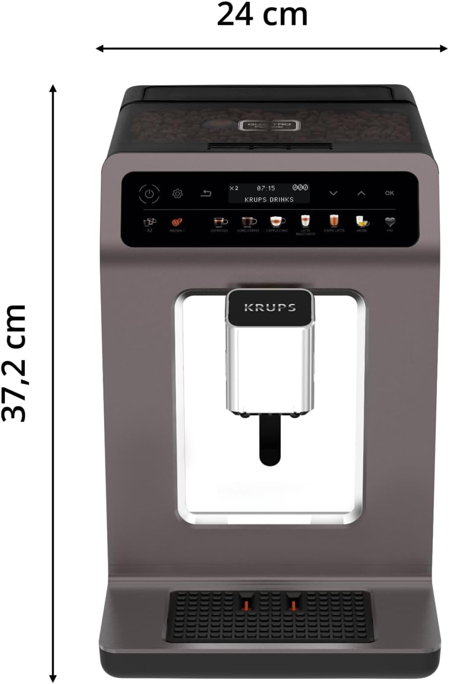 Thumbnail 5 de KRUPS Evidence One Kaffeevollautomat EA895N10 (One-Touch-Cappuccino) mit Milchschlauch und 12 Heißgetränken