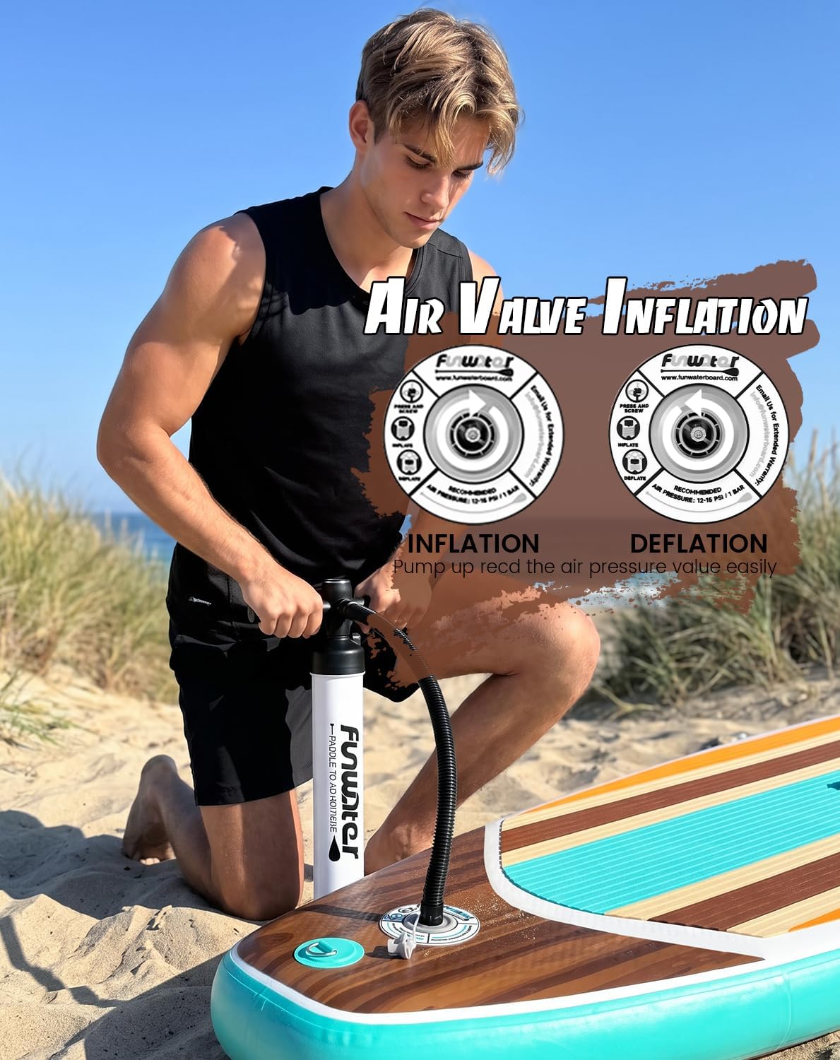 Thumbnail 6 de FunWater Inflatable SUP Board — 11 ft and 10 ft 6 in with Accessories