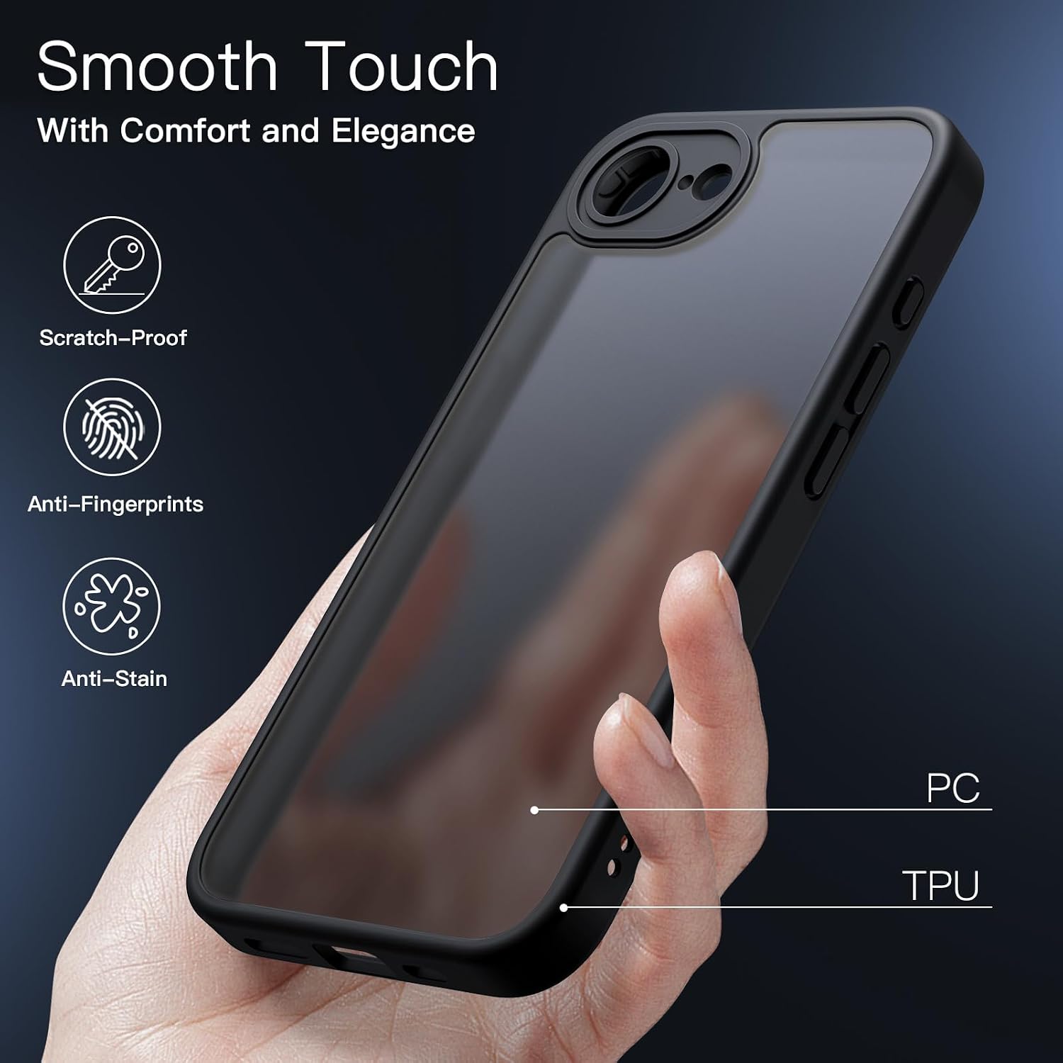 Detalle 2 de JETech Matte Case for iPhone 16e 6.1-Inch 2025