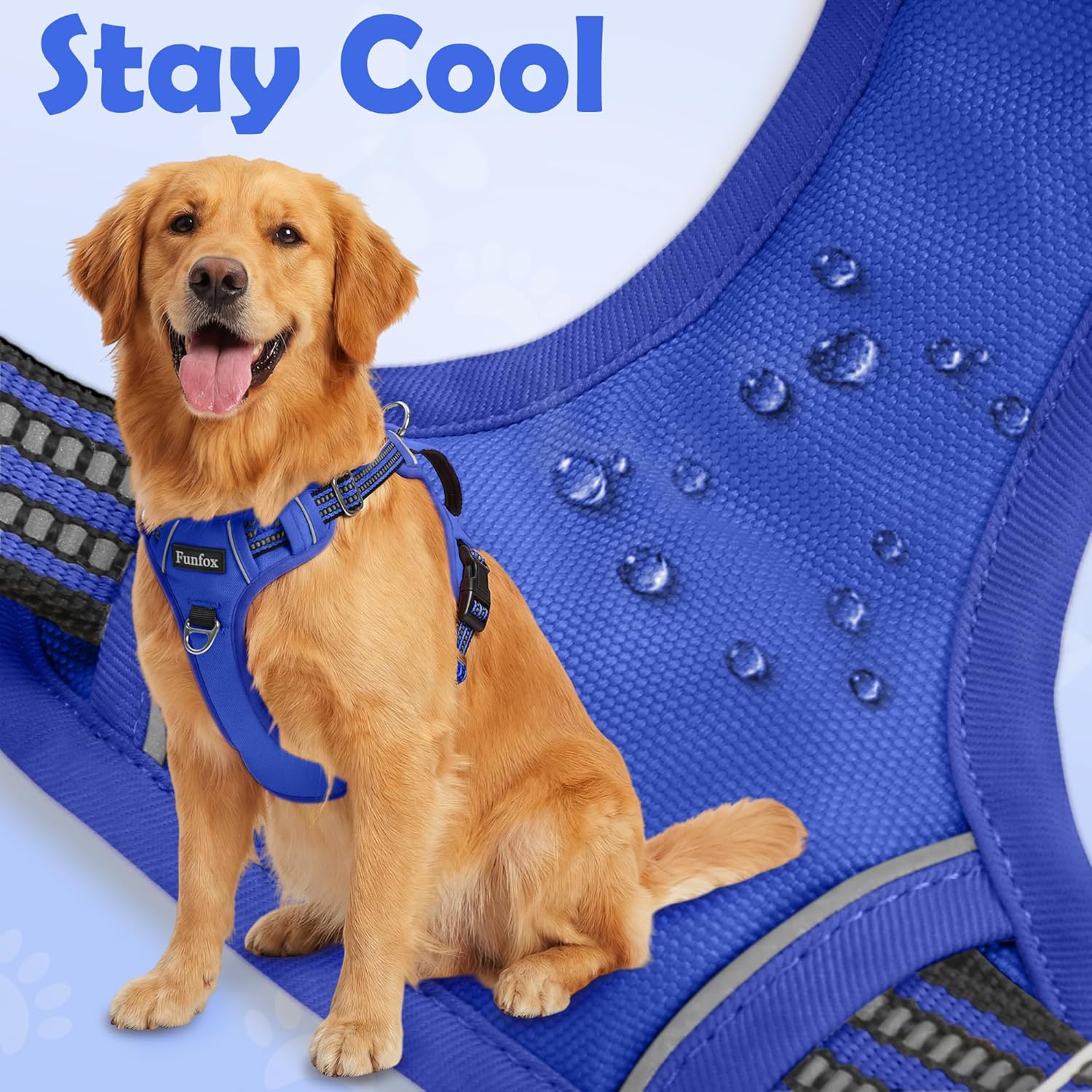 Thumbnail 5 de Funfox Dog Harness No Pull (2-clip adjustable vest with handle) – Breathable padded anti-pull walking harness