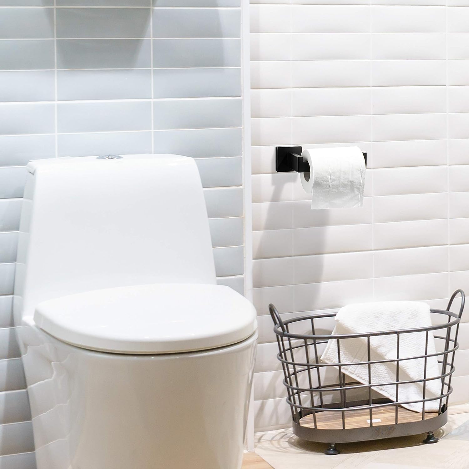 Thumbnail 6 de HITSLAM Matte Black Wall Mounted Toilet Roll Holder in Premium 304 Stainless Steel