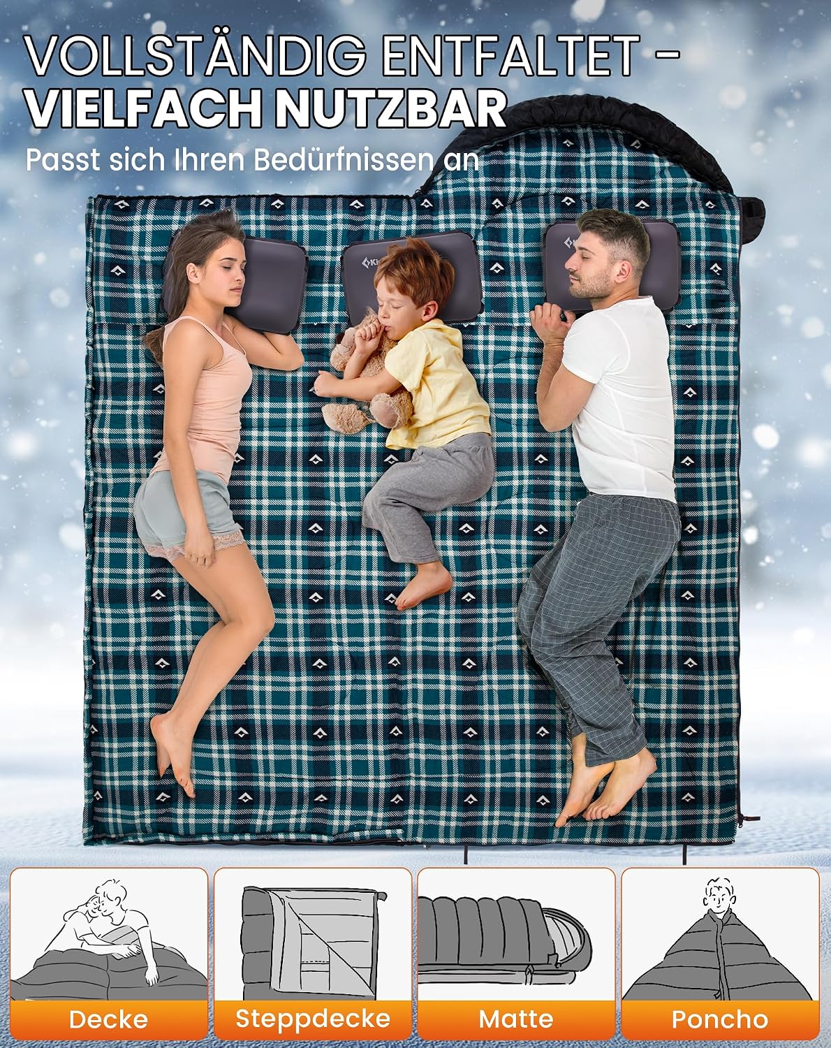Detalle 2 de KingCamp Schlafsack Winter 4 °C