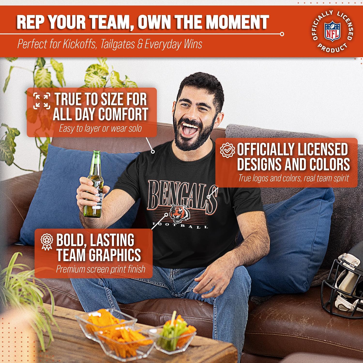 Detalle de Team Fan Apparel 3001_OTBPNFL Bengals NFL Tagless Short-Sleeve T-Shirt
