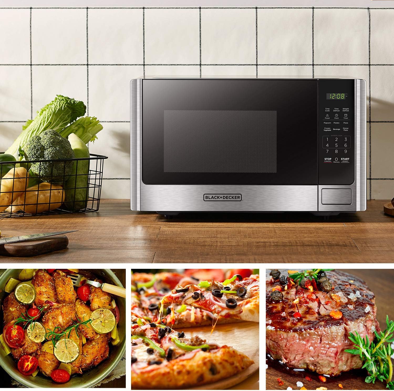 Thumbnail 2 de BLACK+DECKER 0.9 Cu Ft Digital Microwave