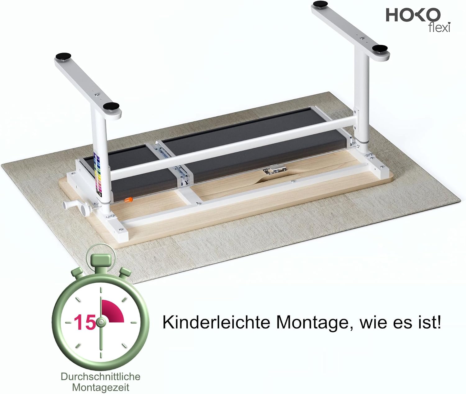 Thumbnail 3 de HOKO Kinderschreibtisch Höhenverstellbar ELIN – 120×60 cm, neigbare Tischplatte und Schubladen