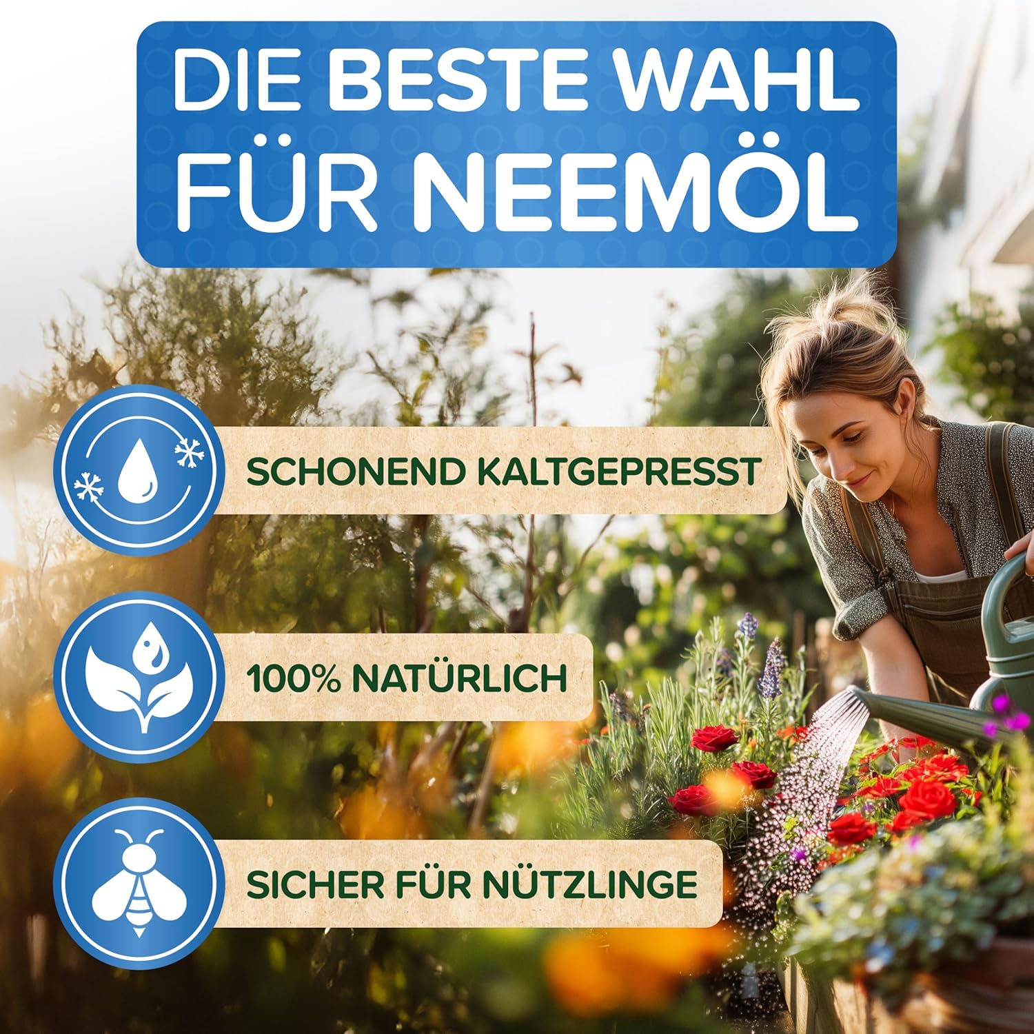 Thumbnail 6 de Natürliches Neemöl mit Emulgator (1200 ml) inkl. Sprühflasche & Messbecher – ergibt 120 L sprühfertiges Niemöl