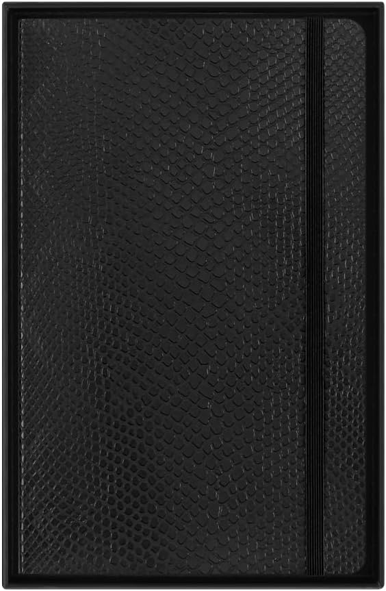Detalle de Moleskine Precious & Ethical Notizbuch – Großformat 13 x 21 cm, veganer Python-Einband, Geschenkbox, Schwarz