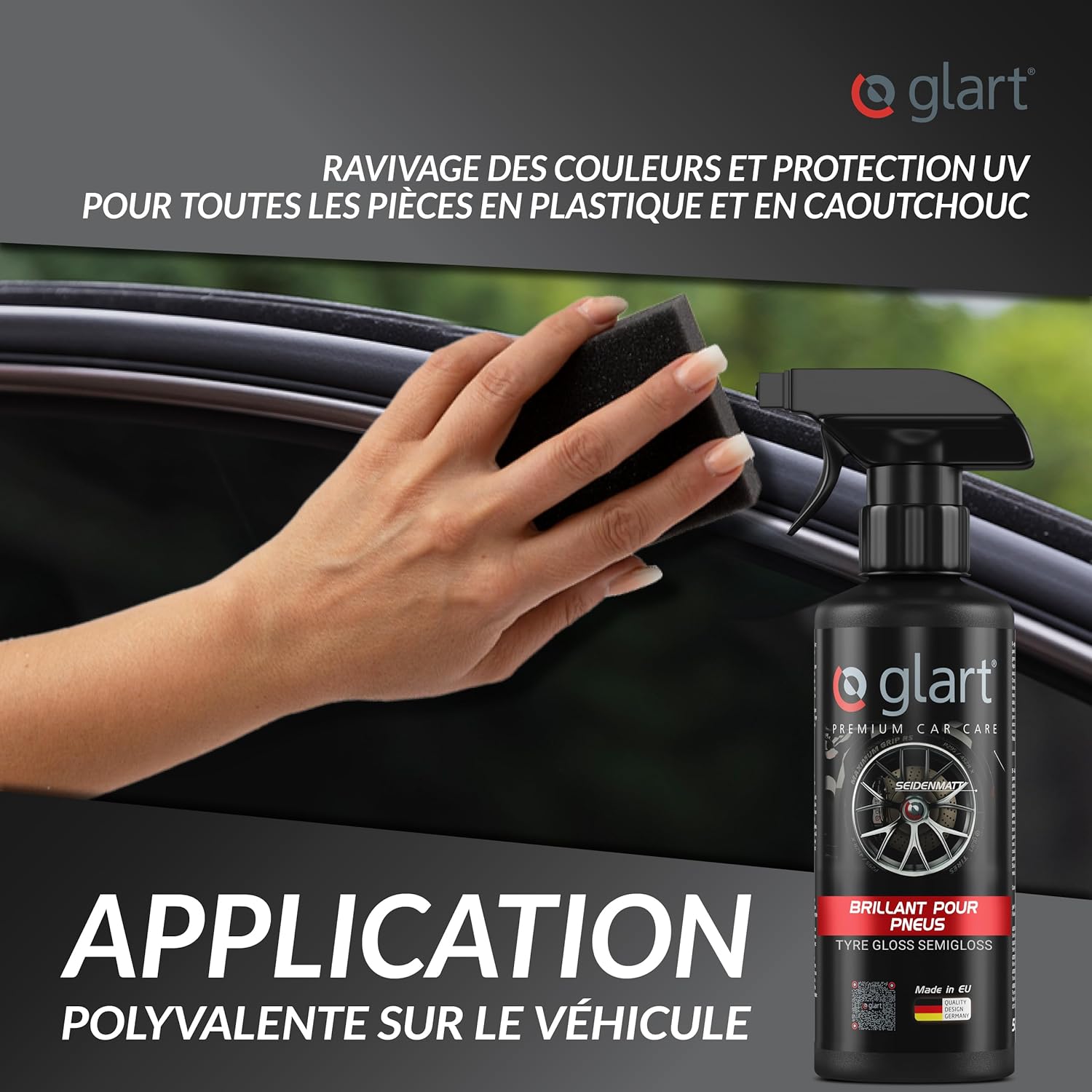 Thumbnail 4 de Glart 45RK Brillance pneus 500 ML avec éponge – Finition satinée et protection UV