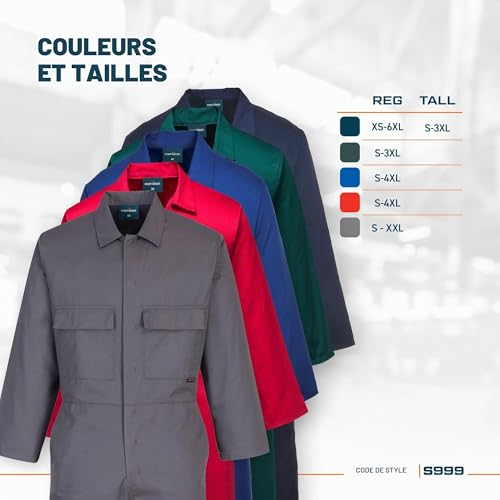 Detalle de Portwest S999 Combinaison de Travail Homme – Polycoton, 6 Poches, Poche Mètre