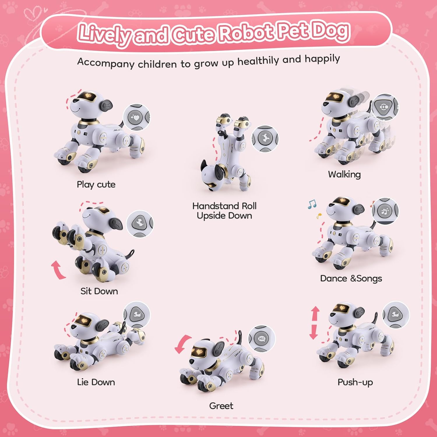 Detalle 2 de Warmiehomy Robot Puppy Toy for Kids: A Thoughtful, Interactive Companion with 17 Functions