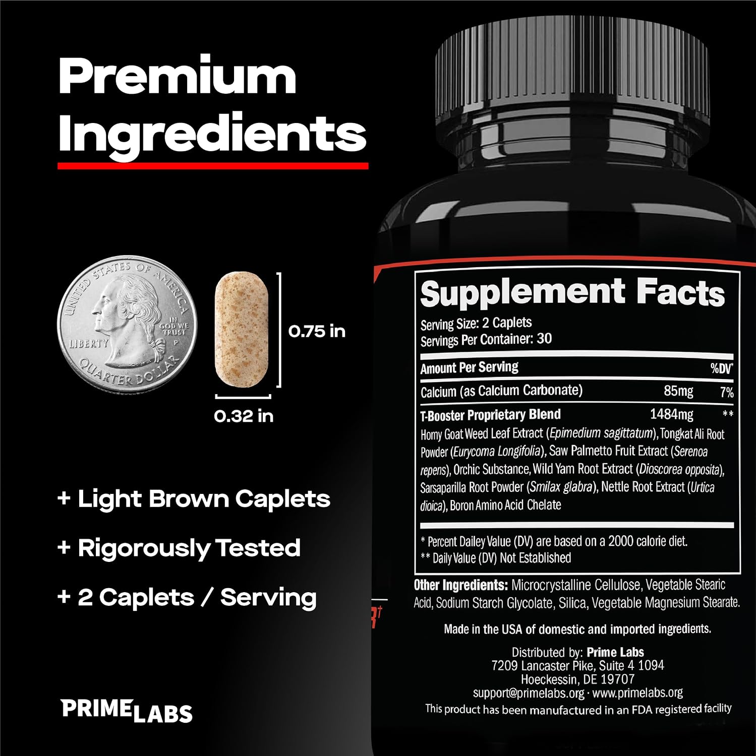 Detalle de Prime Labs Testosterone Booster 60 Caplets