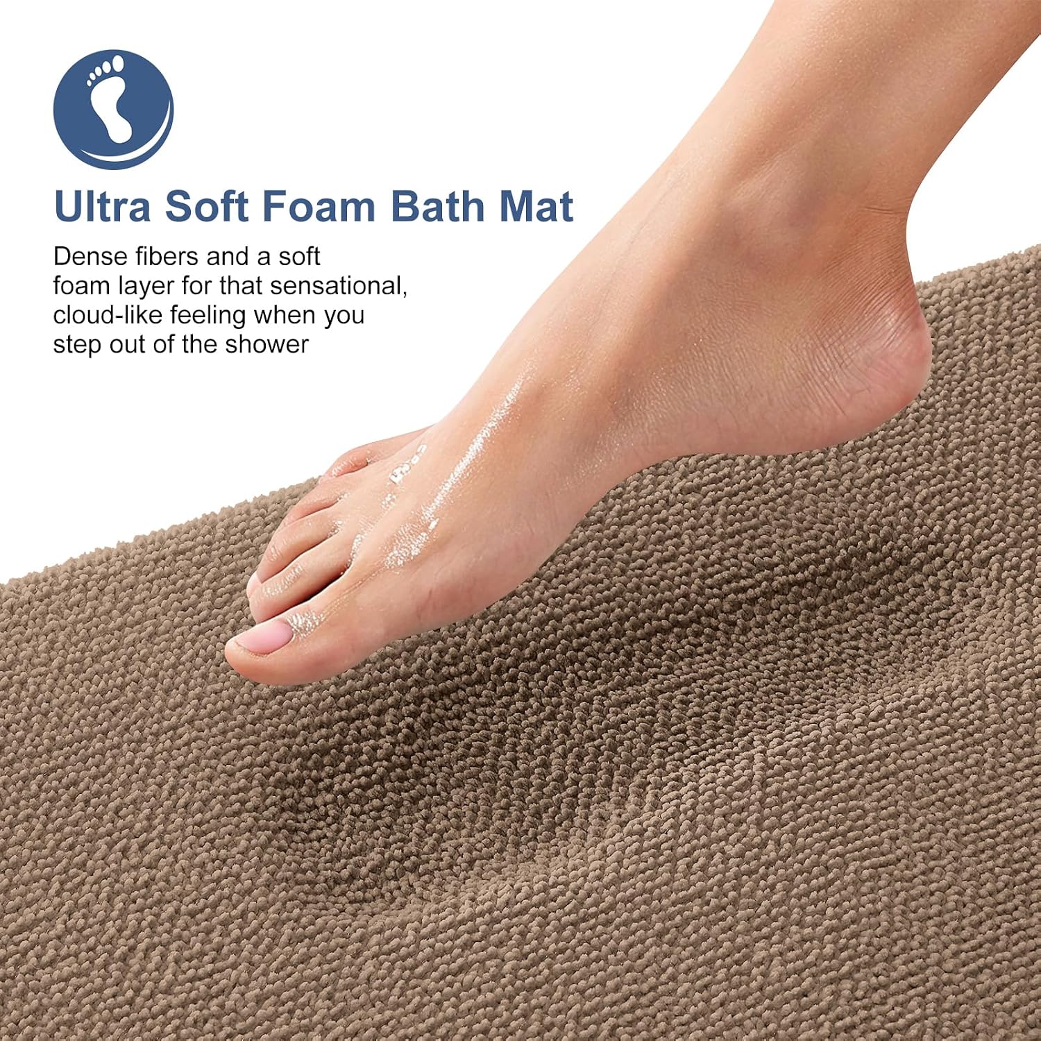Thumbnail 1 de OLANLY 59 x 20-Inch Memory Foam Bathroom Runner, Mocha, Quick-Dry