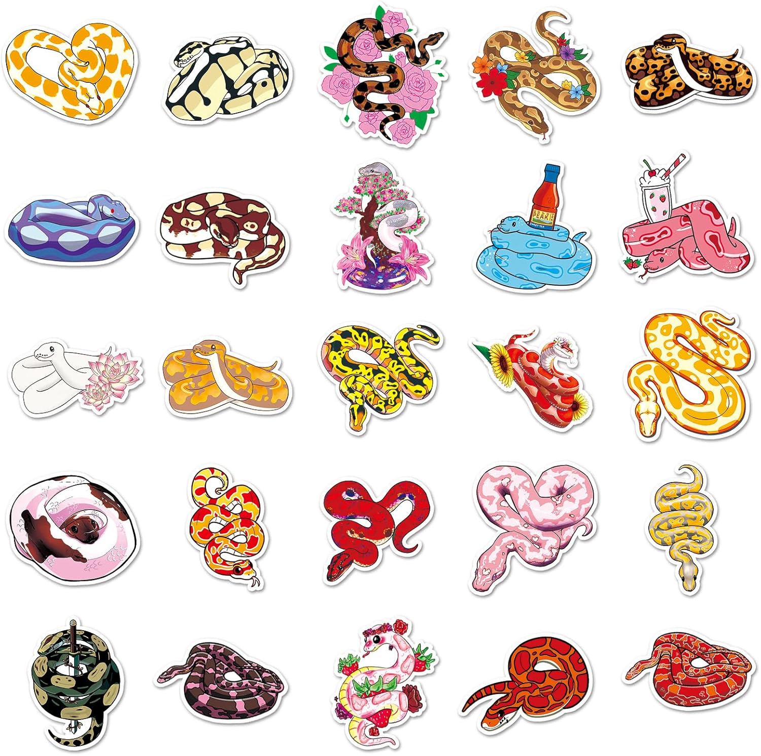 Thumbnail 3 de Bric Dodo 50er Schlangen-Aufkleber-Set (Vinyl, wasserdicht) für Auto, Laptop, Skateboard & mehr