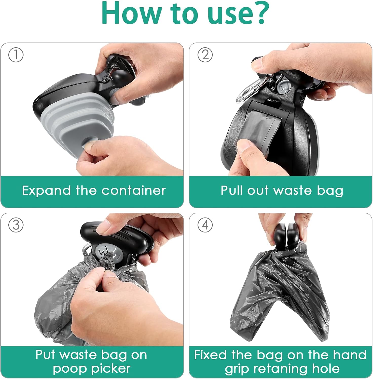 Detalle 2 de ORIA Dog Poop Scooper Portable with 6 Bags
