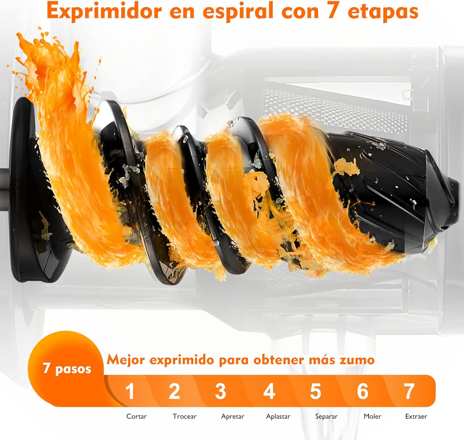 Thumbnail 2 de AMZCHEF Licuadora prensado en frío 🥤 Extractor de zumos y verduras