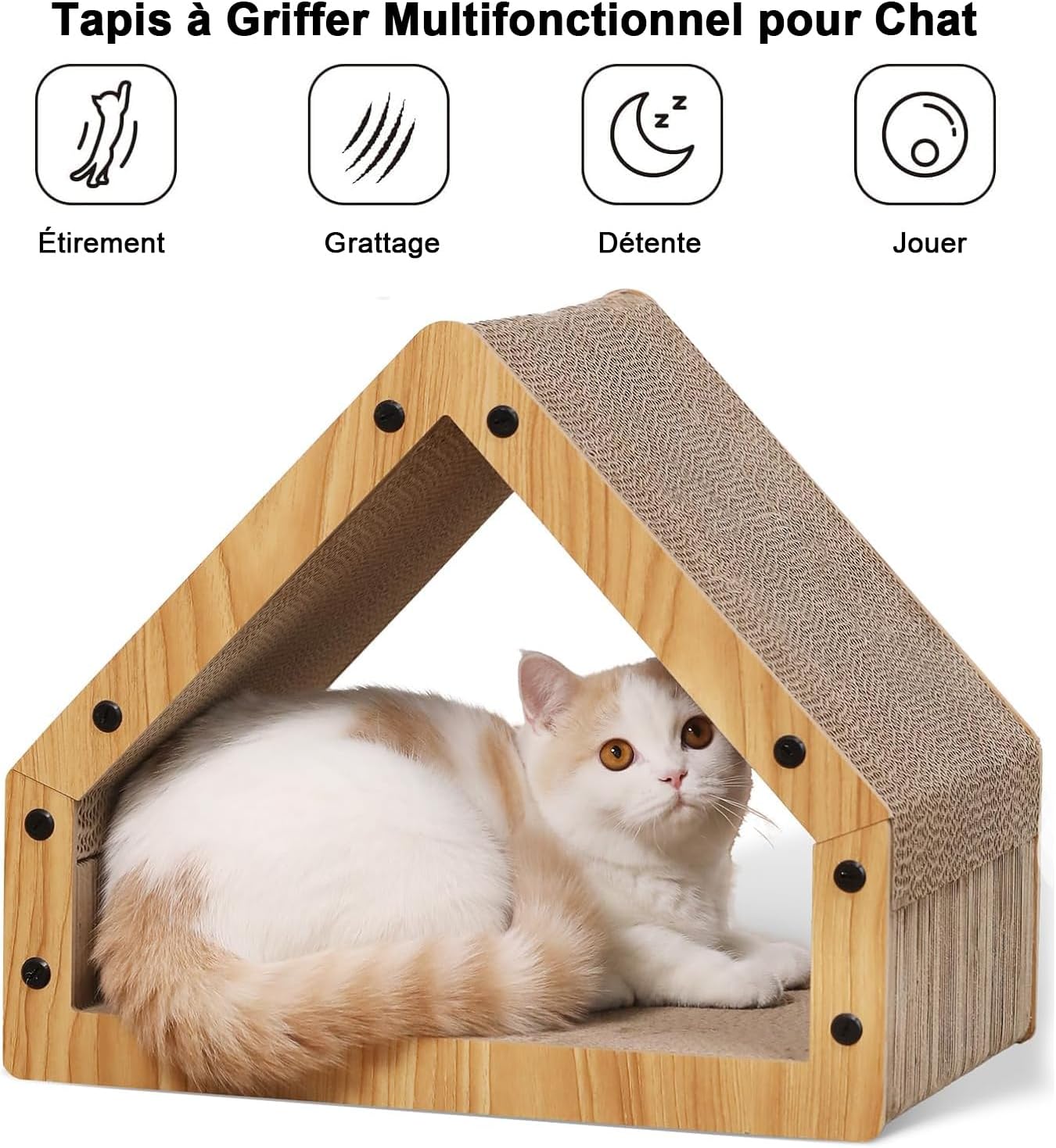 Detalle de FUKUMARU Griffoir pour Chat 42 cm Maison đ±