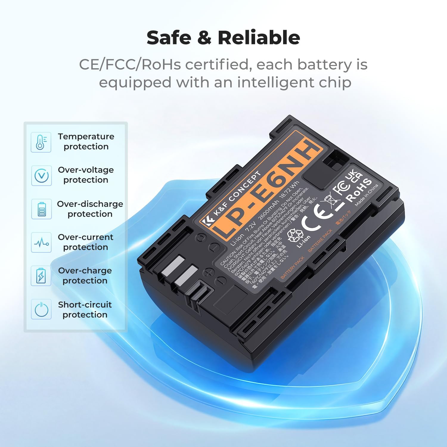 Thumbnail 5 de K&F CONCEPT 3-Pack LP-E6NH 2250mAh batteries