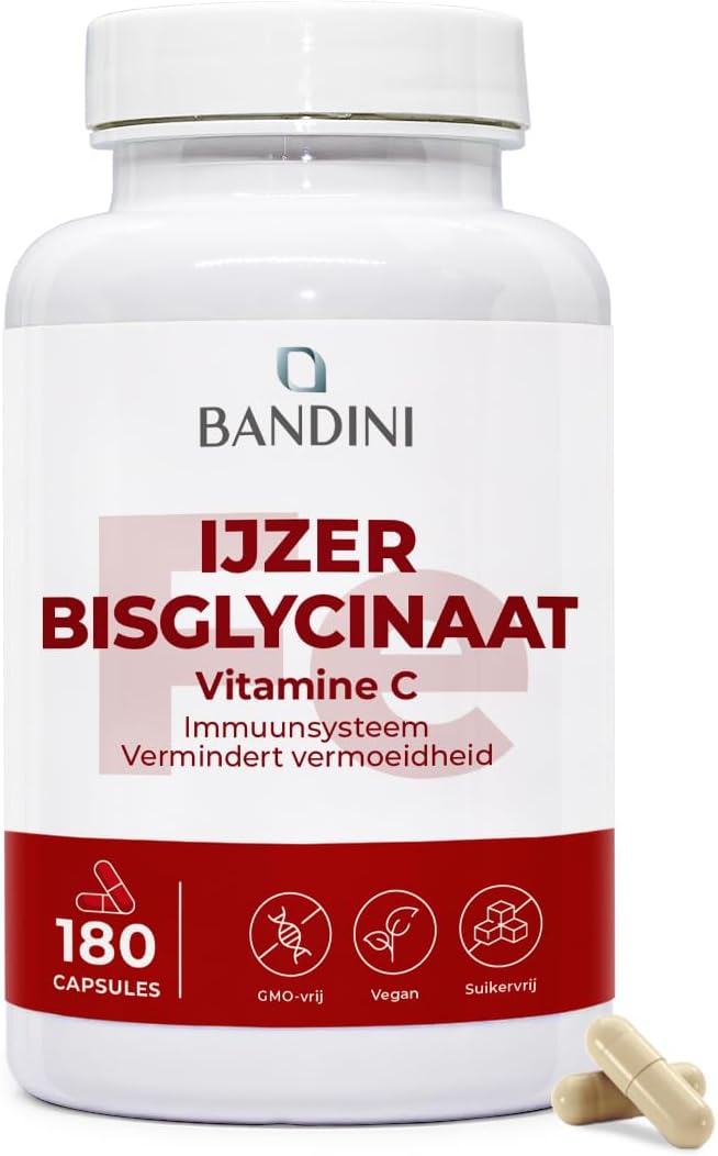 Detalle de BANDINI IJzer 80 mg met vitamine C 160 mg, 180 vegan capsules