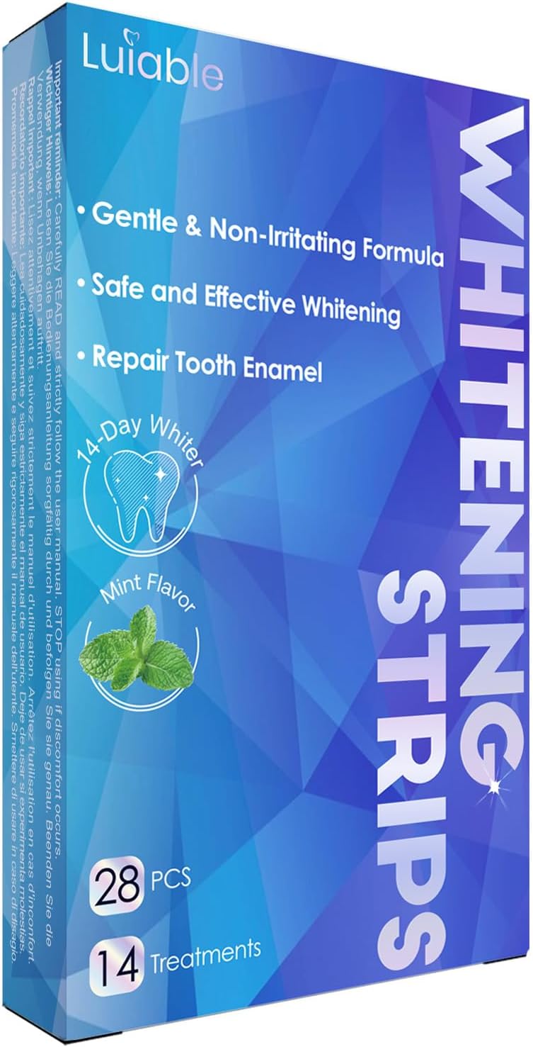 Luiable Teeth Whitening Strips – Enamel-Safe, 14 Treatments (28 Strips) for a Brighter Smile