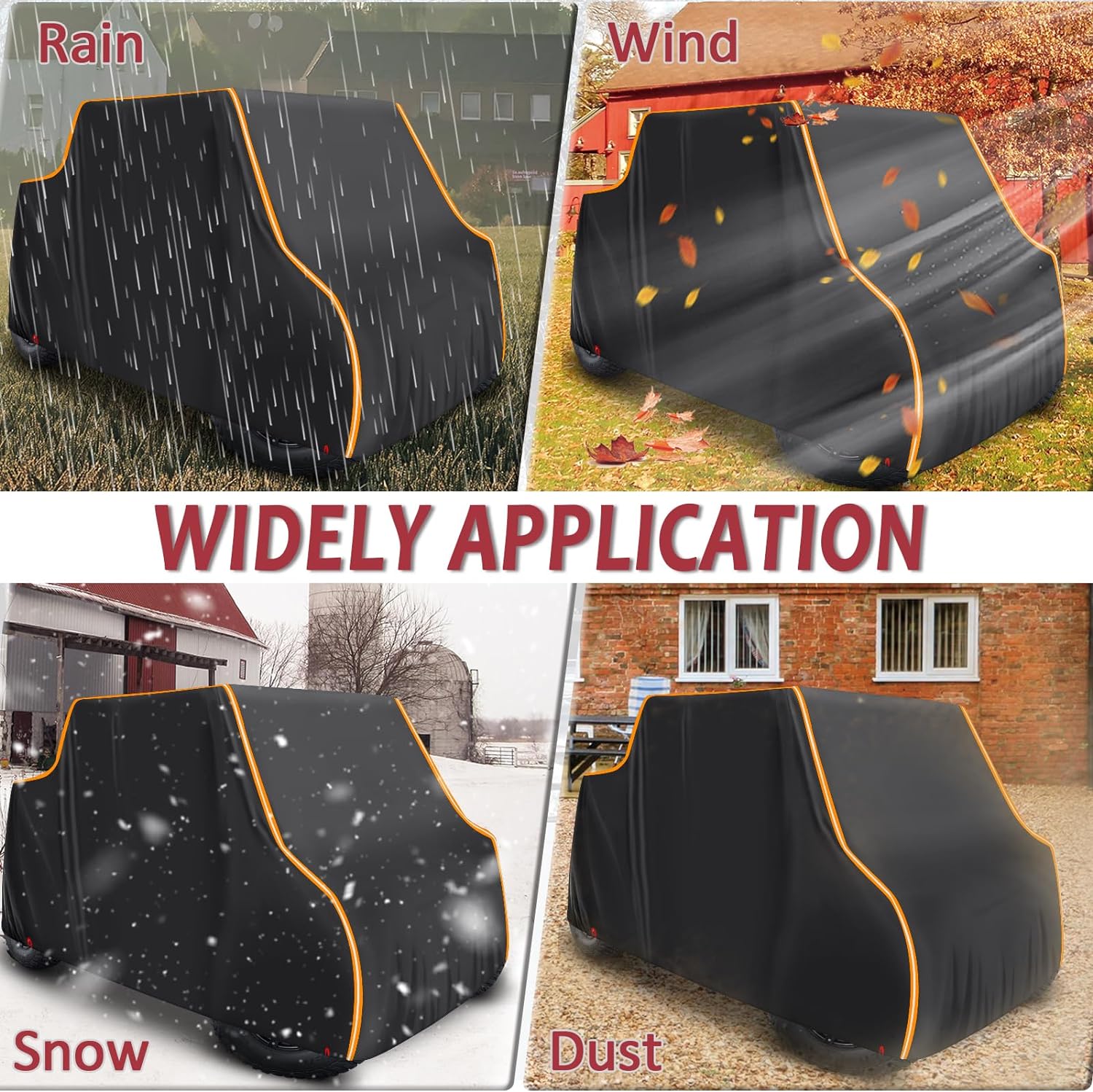 Detalle de StarknightMT Heavy Duty UTV Cover 4-Seat (157" x 65" x 77"): All-Weather Protection for 4-6 Seaters
