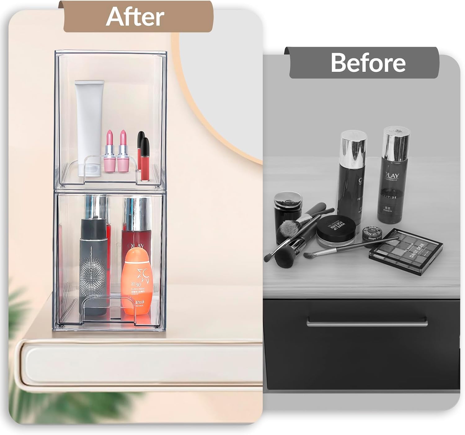 Detalle 2 de Stapelbarer Make-up-Organizer 18,8 cm