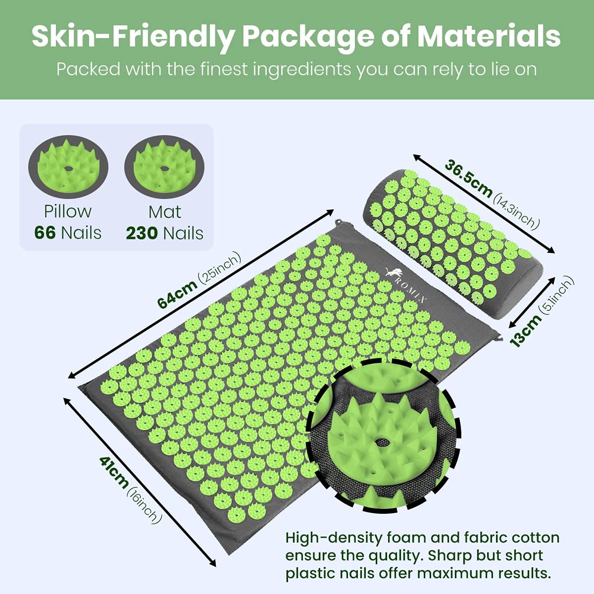 Thumbnail 4 de ROMIX Acupressure Mat and Pillow Set — Back, Neck and Pain Relief