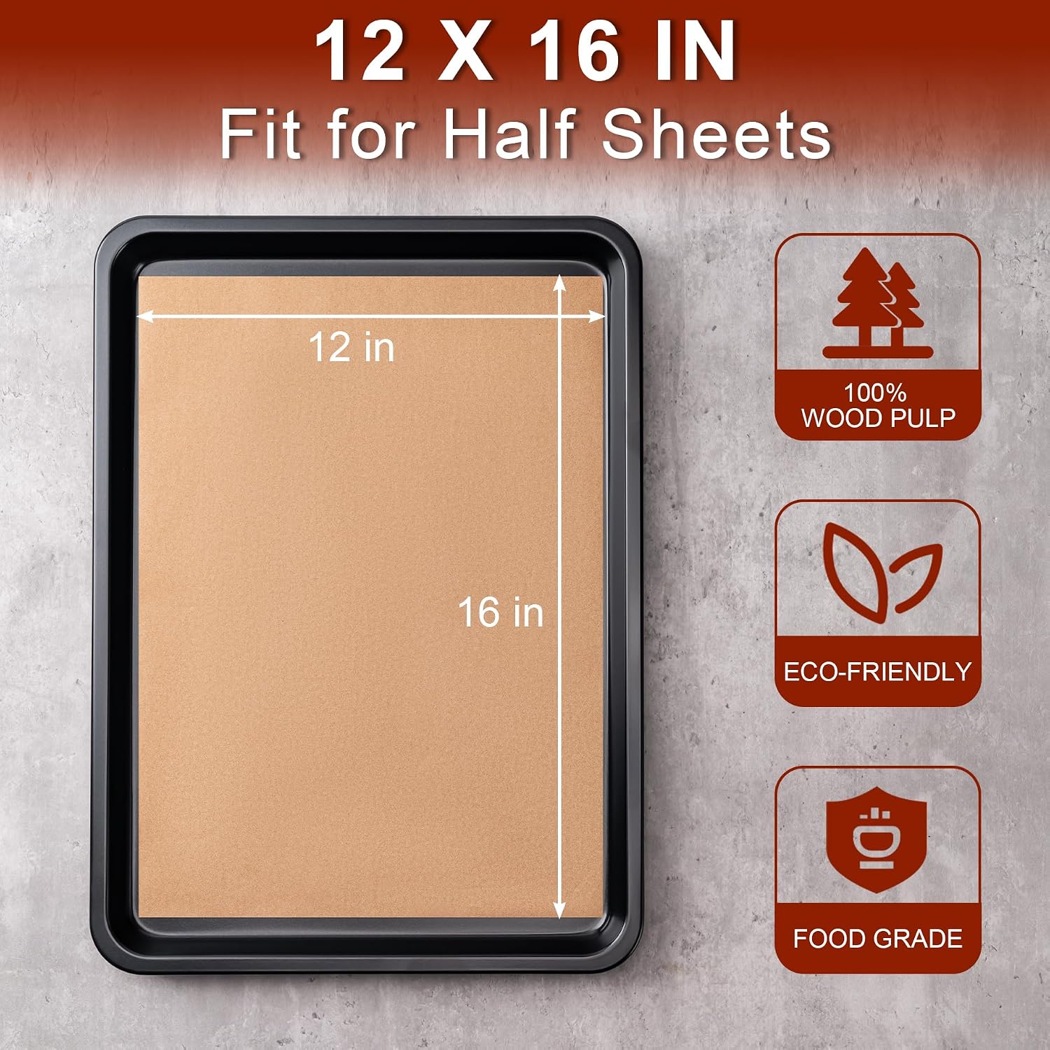 Thumbnail 1 de 200Pcs Parchment Paper 12x16 Non-Stick Sheets