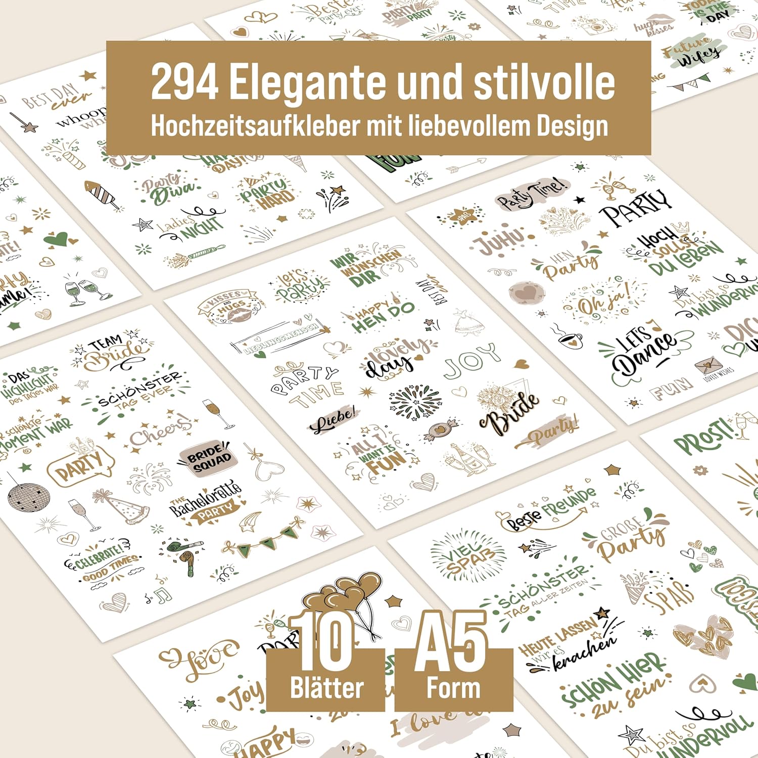 Thumbnail 4 de colortouch Sticker JGA (294 Motive) – 10 Blatt Aufkleber für Junggesellinnenabschied & Gästebuch