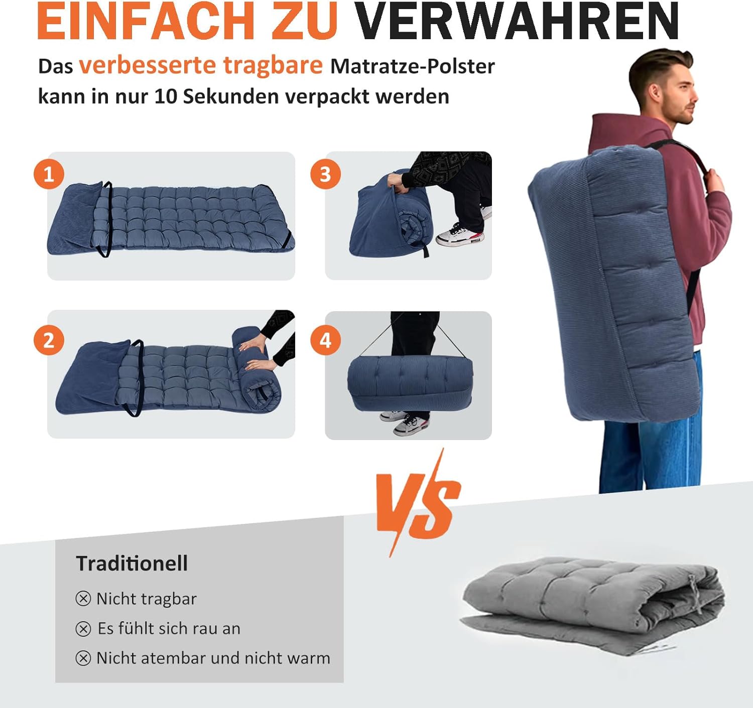 Detalle 2 de ATORPOK SHOP Campingbett klappbar 200 kg
