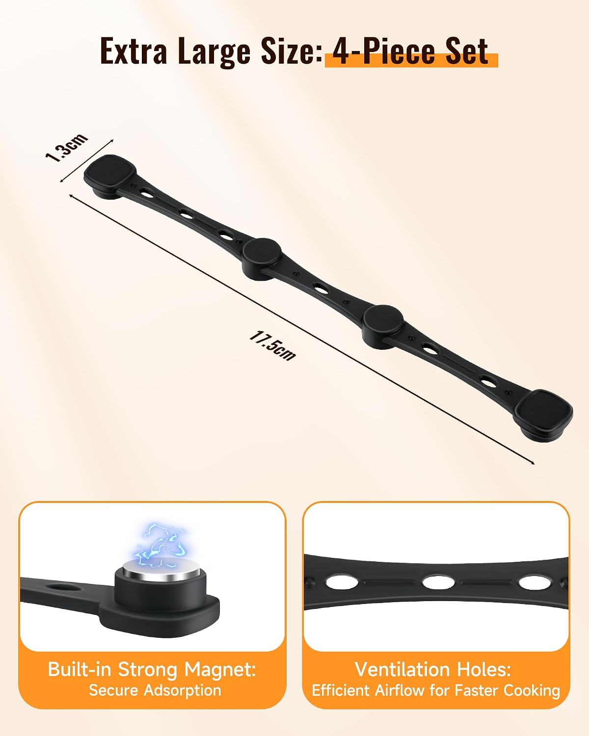 Detalle 2 de Imanes de silicona para papel de horno Airfryer 4 unidades