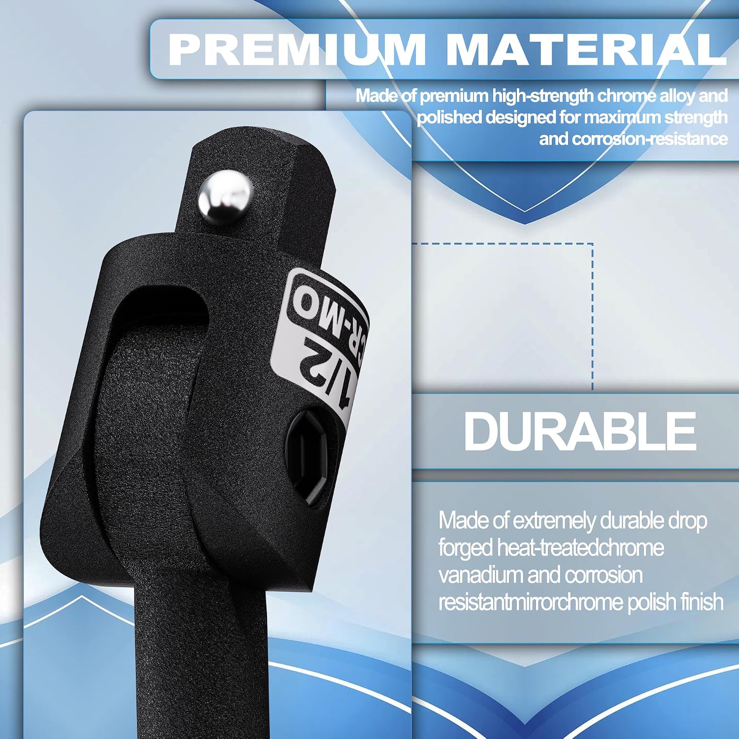Detalle 2 de KIRXST chiave a bussola 1/2" con breaker bar 600 mm e testa girevole 250°
