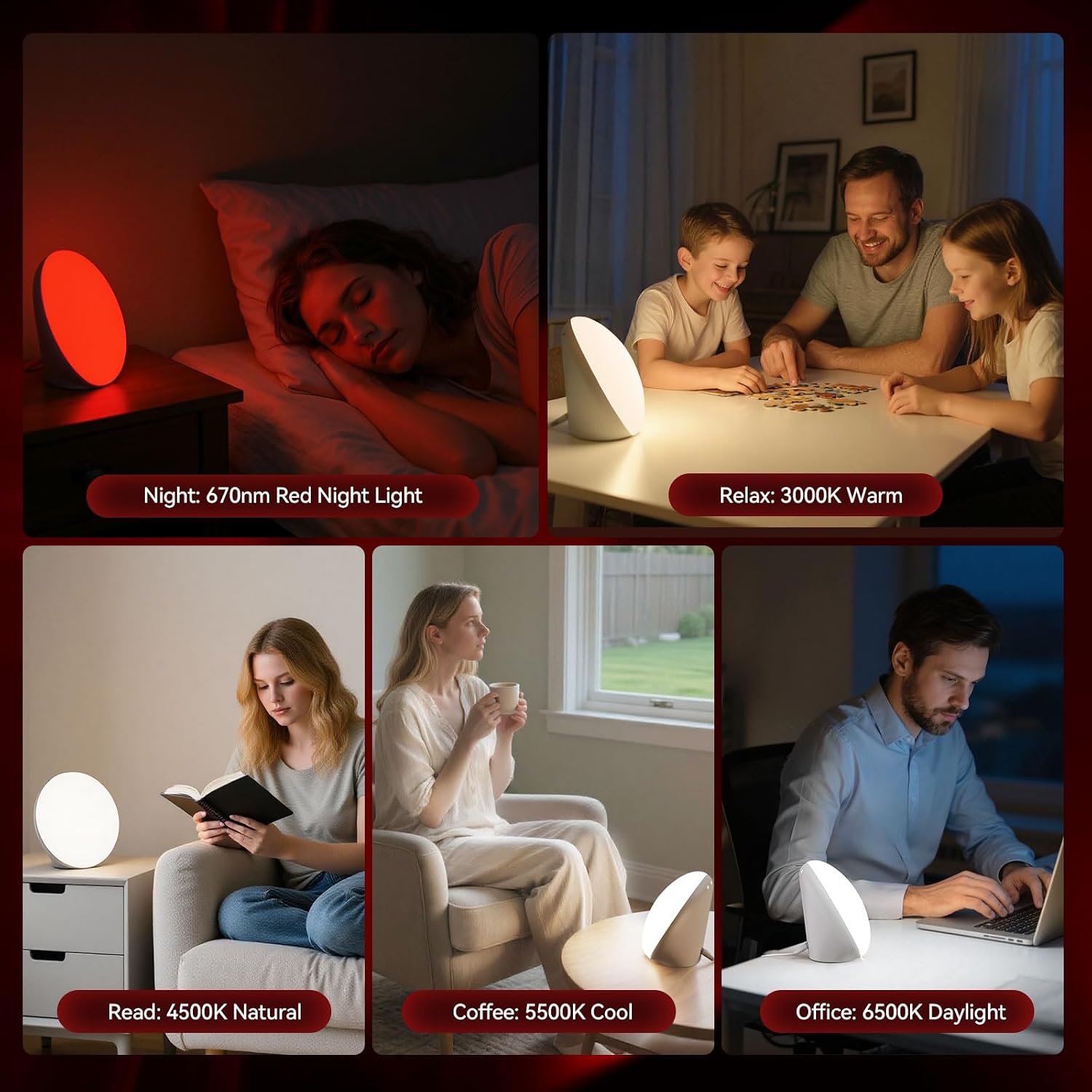 Thumbnail 4 de EVATEALE RL001 Sun Lamp, 10,000 Lux with 670 nm Red Night Light and Remote