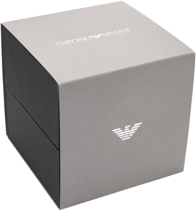 Detalle de Emporio Armani Herrenuhr mit drei Zeigern – Gehäuse 43 mm, Gunmetal Edelstahl
