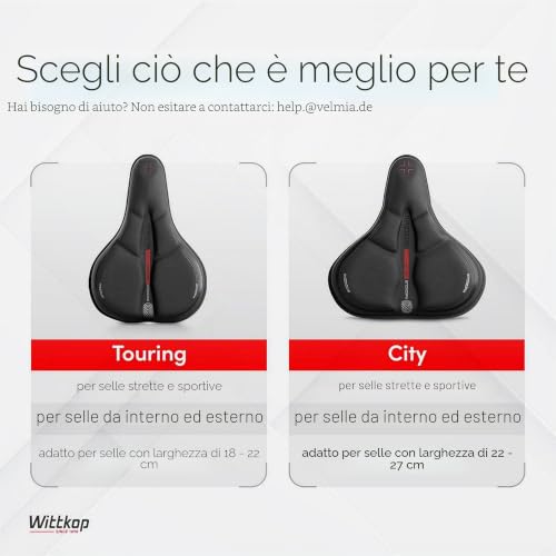 Detalle de Wittkop Cuscino per sella da bici con memory foam a 3 zone – comfort ergonomico