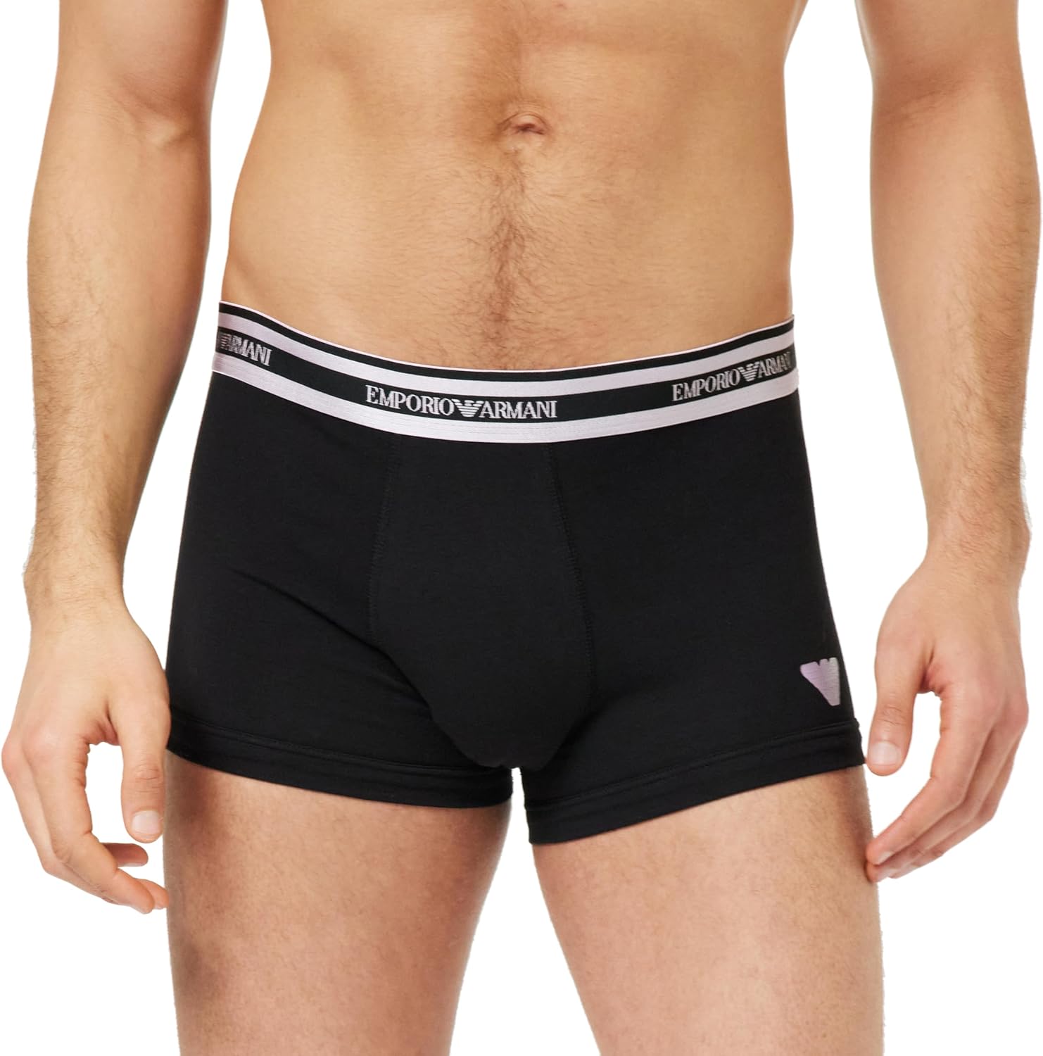 Detalle de Emporio Armani Boxer Uomo Stretch Cotton Shiny Logoband – Nero, Taglia M